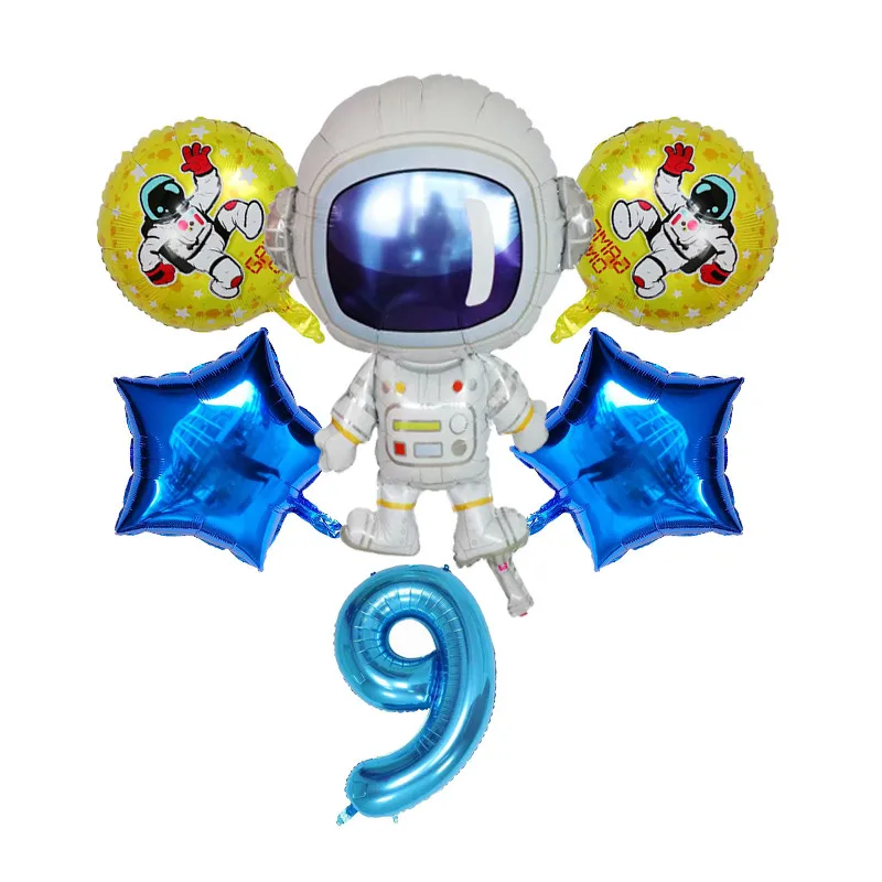 6 шт./компл. 76*58 см астронавт Фольга мультфильм космического пространства воздушные шары 30 дюймов и цифрами для детей 1, 2, 3, 4, 5th День рождения блоки игрушки - Цвет: 18