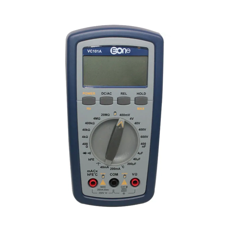 

Eone VC101A Digital Multimeter Full Protection AC DC Current Voltage Capacitance Galvanometer Resistance Temperature hFE Tester