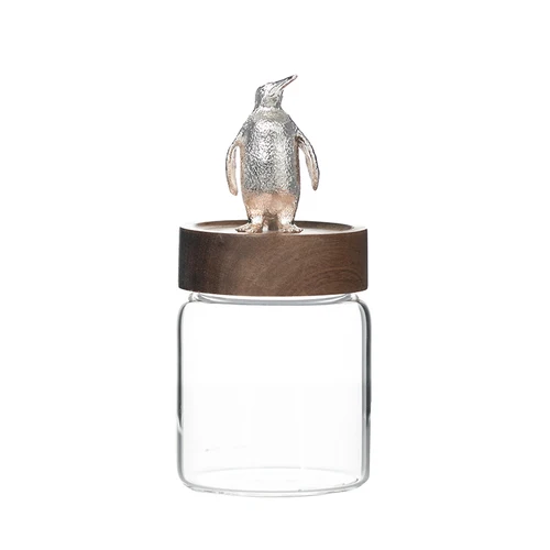 Нордический бессвинцовый стеклянный резервуар для хранения пищевая бутылка для хранения с крышкой Герметичная банка для хранения кофейных зерен бытовой пищевой чайный ящик - Цвет: 1pcs-S
