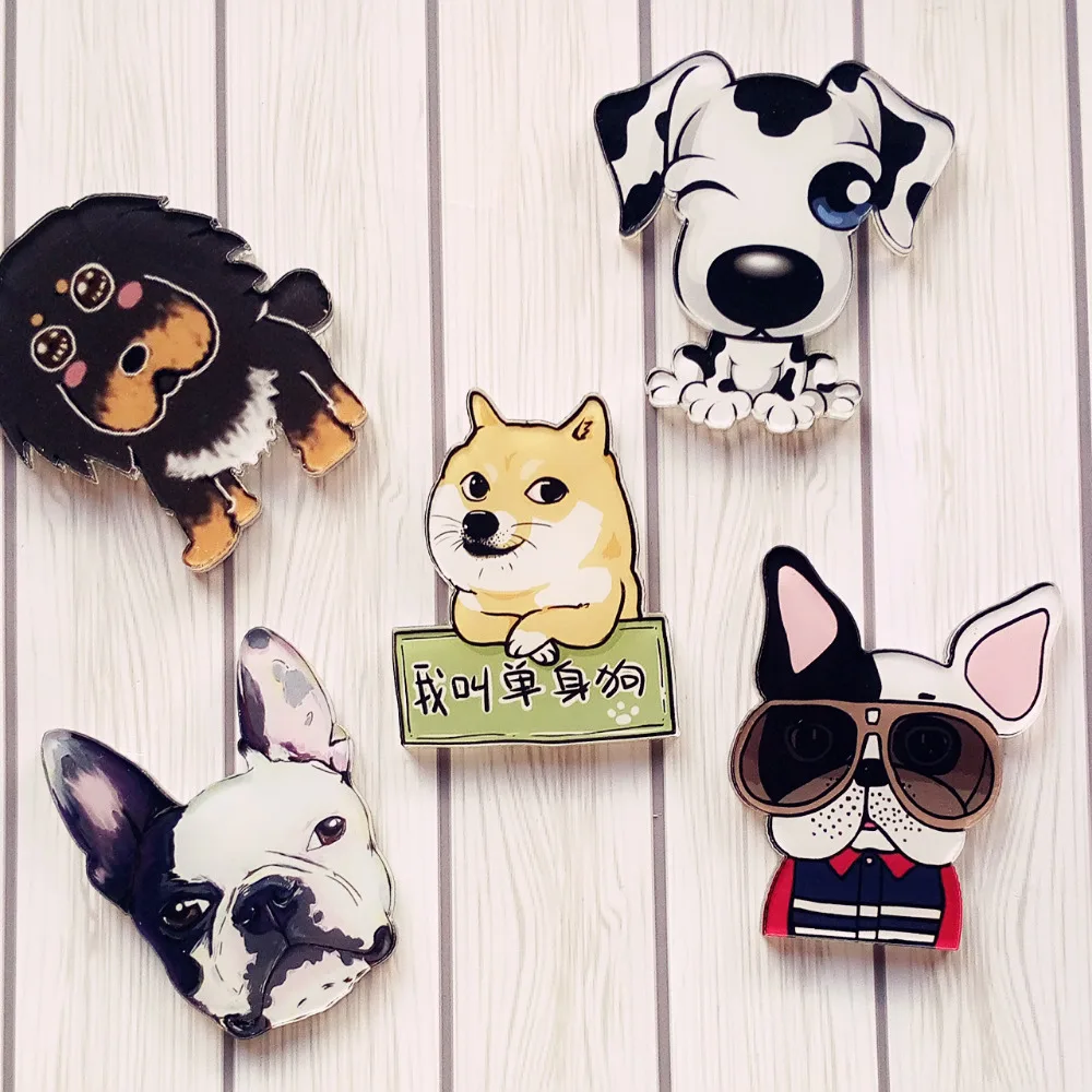 Hot-Kawaii-Harajuku-Style-dog-Badge-Acrylic-Brooch-For-Women-Man-Clothes-Badge-Decorative-Rozet-Collar (1)