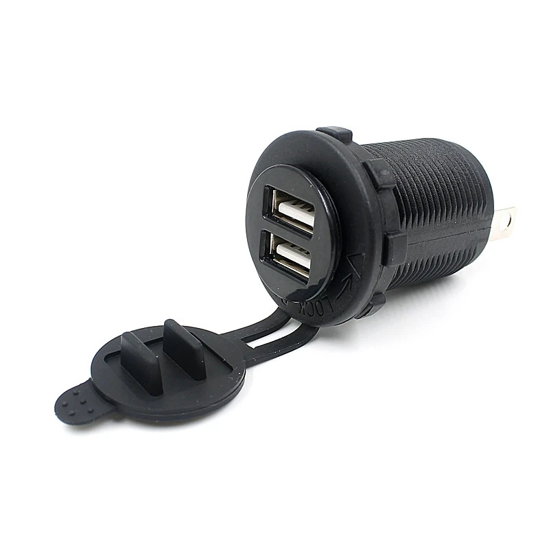 

Car Cigarette Lighter Socket DC 12VDual USB Charger Power Adapter Outlet Feature Auto Accessories Latest styles @#120