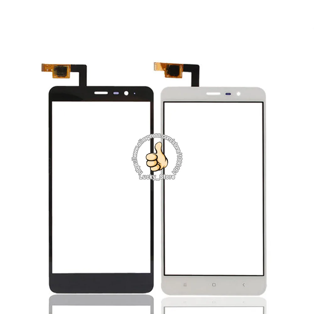 Black White Front Glass Lens Touch Screen Digitizer For Hongmi Redmi Note 3 font b Replacement