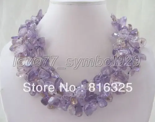 

FREE SHIPPING>> Wonderful! 4S Natural Purple Crystal Necklace