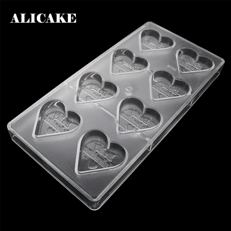 3D формы для выпечки в форме сердца, шоколадные десертные Кондитерские инструменты, вечерние формы для пекаря Be My Valentine Day, поликарбонатные формы для конфет