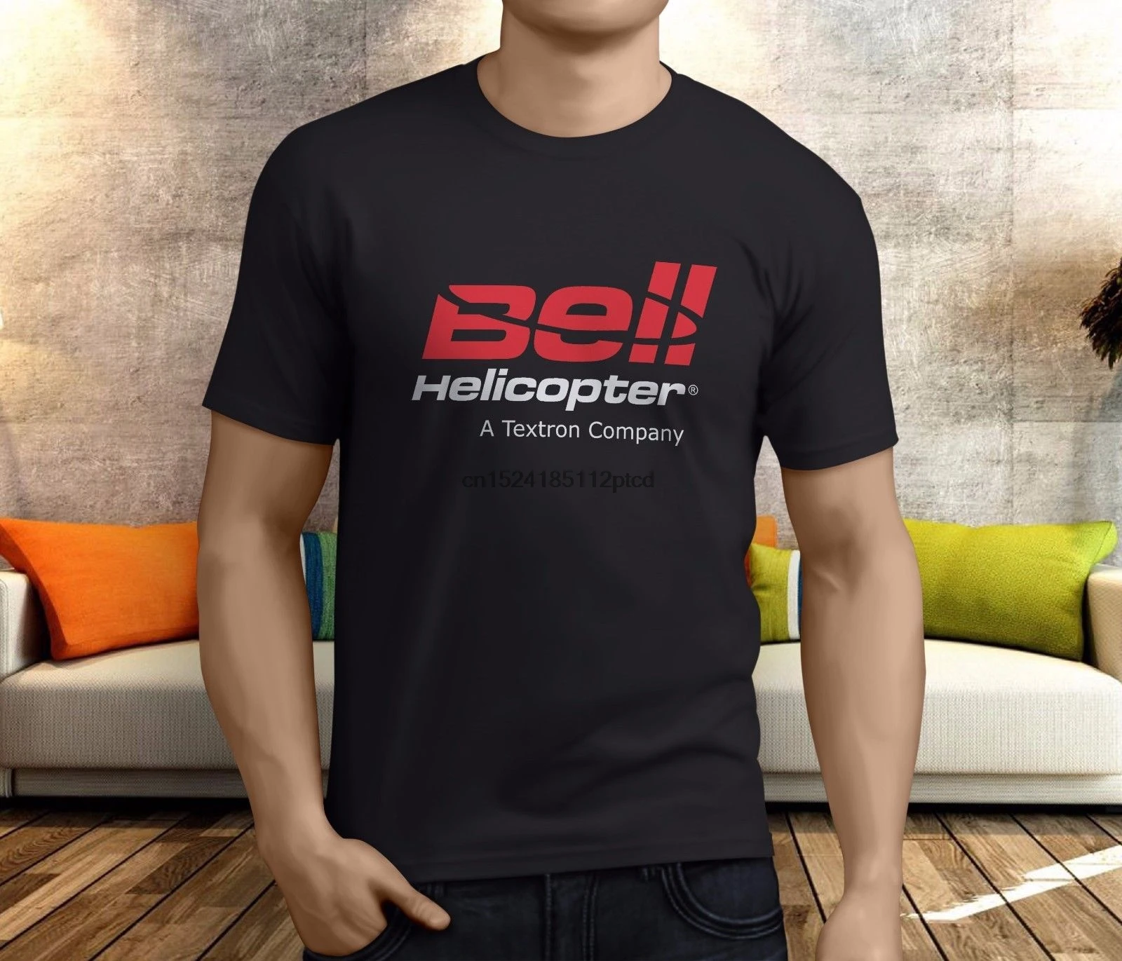 

New Popular Bell Helicopter Textron Men Black T-Shirt S-3XL