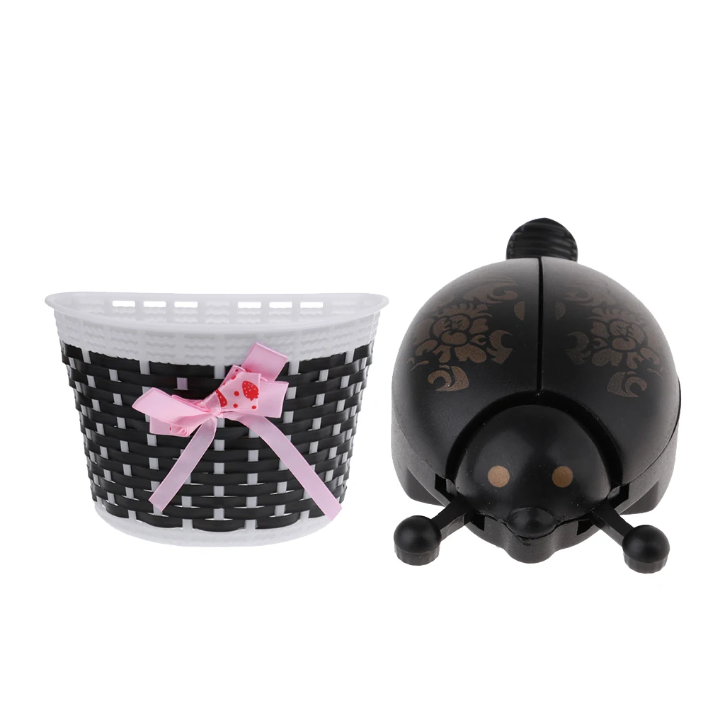2Pcs/Set Children Kids Girl Bike Front Basket Bicycle Shopping Stabilizer + Bell Horn Safety Alarm Bicycle Accessories