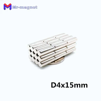 

200Pcs 4x15 Neodymium Magnet 4mm x 15mm Nickel Coating Small Round NdFeB Disc Permanent Super Powerful Strong Magnetic Magnets