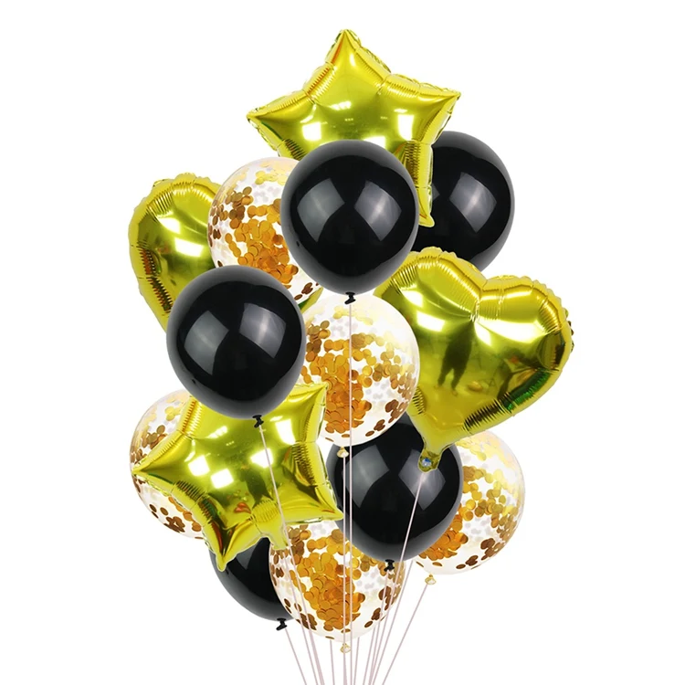 Йориу золотые черные воздушные шары набор латексные конфетти для воздушного шара День Рождения украшения взрослых балоны свадьба с днем рождения воздушный шар