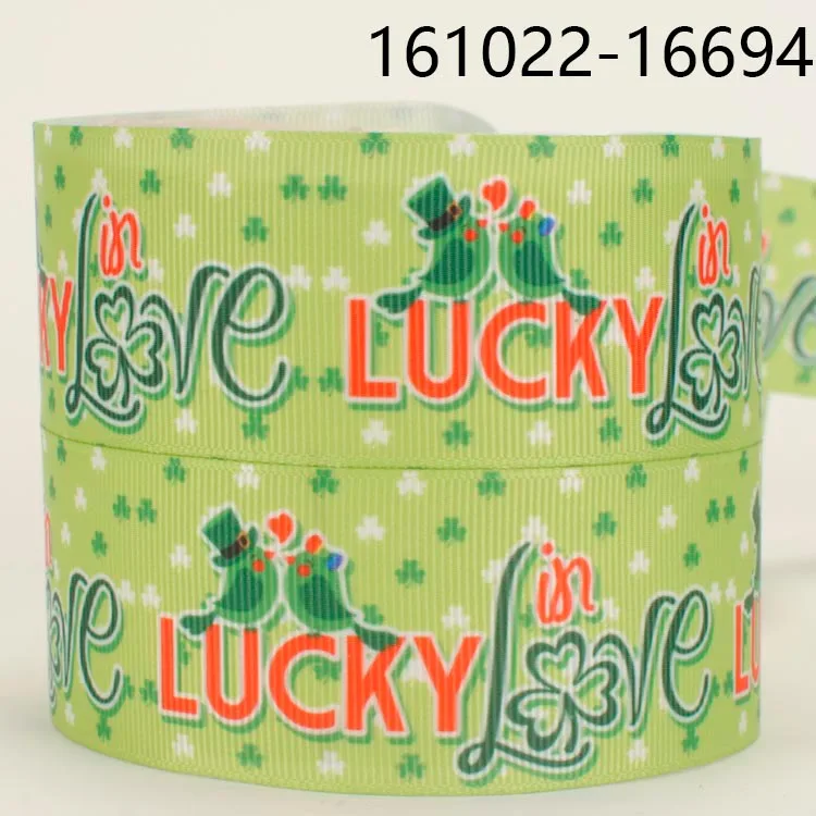 Новые продажи 1/2 &quot38 мм 50 ярдов Lucky in love birds ленты с принтом grosgrain День Святого