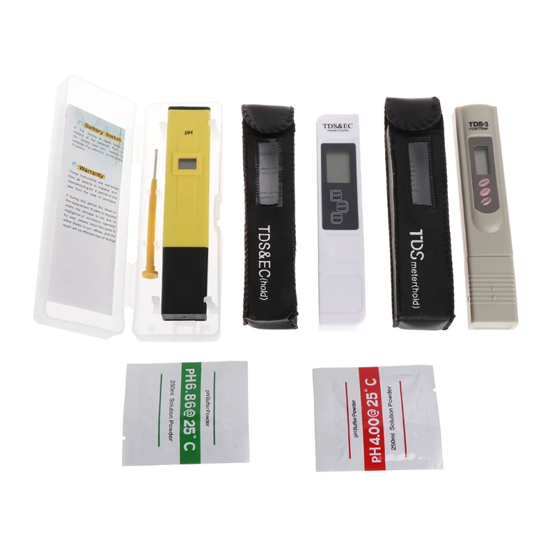 

3Pcs Digital TDS Temperature Tester+PH Meter+EC Meter Aquarium Filter Water Quality