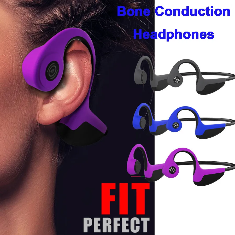 

New Ear-hook Bluetooth4.2 Wireless Headphones Bone Conduction Headphones Headset Universal Driving Music Hands-free Business