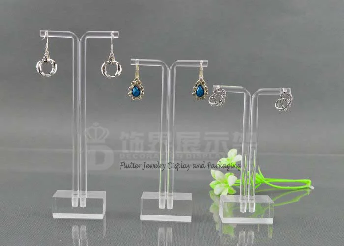 10sets/lot Clear Acrylic T Earring Display Stand Earring Hanging Rack