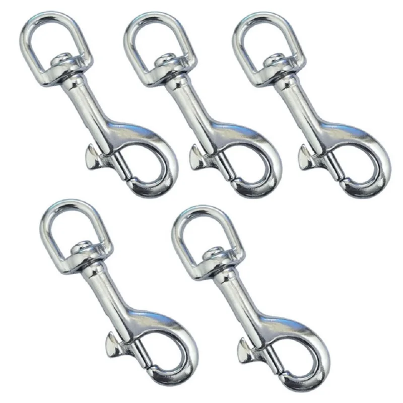 5 PCS 316 الفولاذ المقاوم للصدأ 80mm قطب العين المفاجئة هوك الغوص واحدة المنتهية قطب مسمار بعروة هوك مشبك الكلب كليب المعدات والعتاد