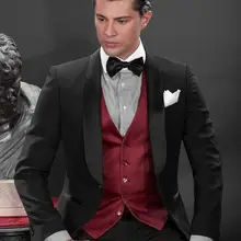 На заказ стиль жених смокинги лучший мужской костюм дружки / невесты свадьба костюмы( куртка+ брюки+ галстук+ жилет