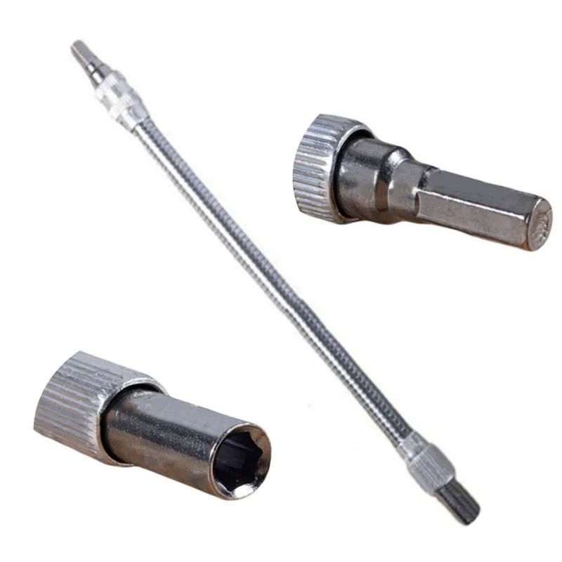 1/4 inch 30cm Hex Shank Flexible Hose Screwdriver Flex Extension Bar Holder Socket Screw Driver