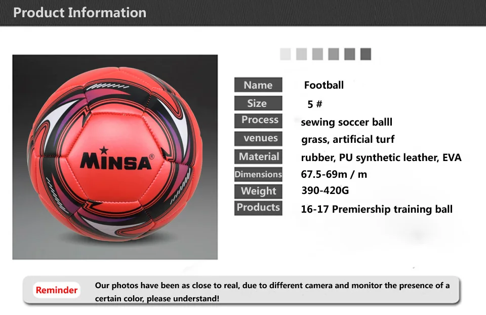 Бренд, MINSA, Официальный стандартный футбольный мяч, размер 5, тренировочный футбольный мяч, футбольный мяч, футбольный мяч