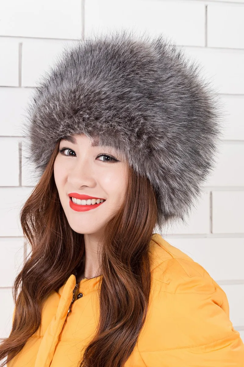 Высококачественная длинная меховая шапка из искусственного меха лисы Boinas Femininos, зимняя теплая Женская Зимняя кепка на плоской подошве, женские шляпы из искусственного меха CP092