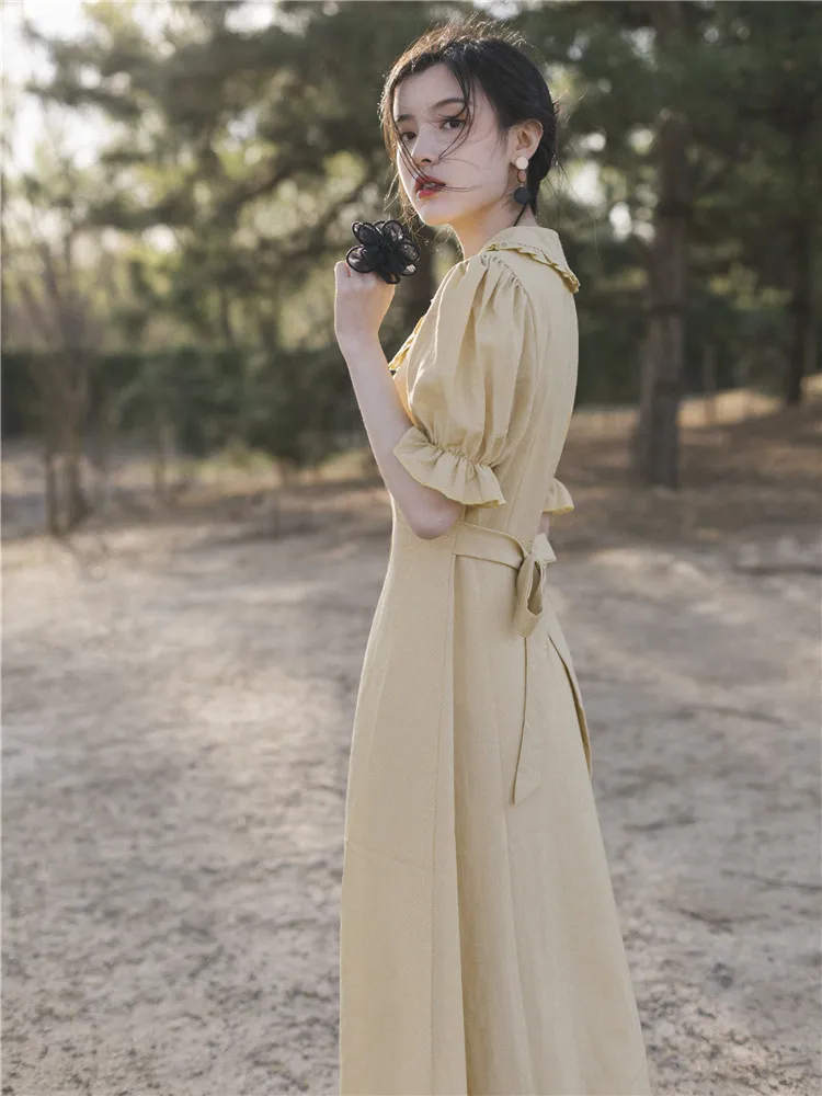 

2019 new fashion women's dresses Vintage summer french dress