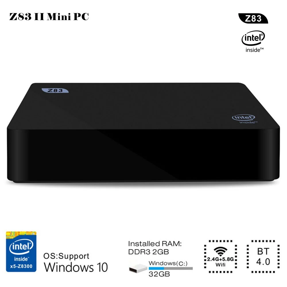 

Z83II Mini PC Windows 10 Intel Atom X5 - Z8350 Quad Core 2.4G 5.8G 2GB 32GB WiFi Desktop Computers Minicomputer Mini pc