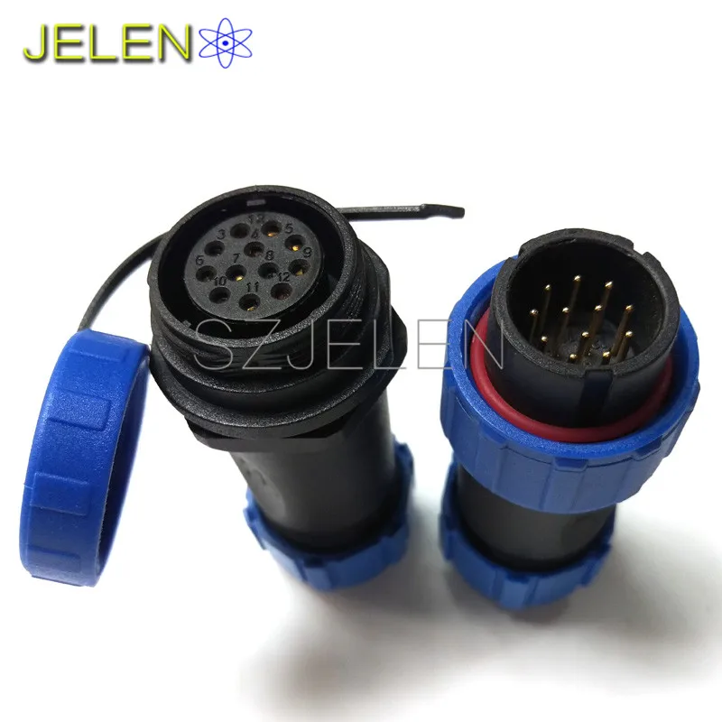 Macho plus Fêmea ao ar Pinos do Conector Conector do Cabo ao ar Sp2110 e p12 s12 12 Pin Conector Livre à Prova d’ Água Led Tomada Livre