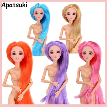 

1pcs High Quality Doll Head with Colorful Hair DIY Head Doll Accessories For 11.5" Doll Heads For 1/6 BJD Doll House