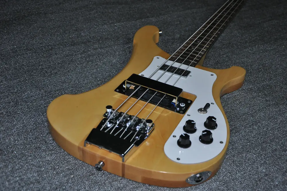 4 string electric bass guitar Natural Alder body Maple neck through body Rosewood fingerboard