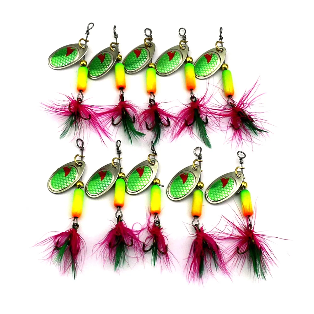 

HENGJIA 10pcs Hard Metal Trolling Spinnerbait Bass Wobbler Pike Carp Trout Perch Catfish Fishing Baits Pesca Fishing Tackles