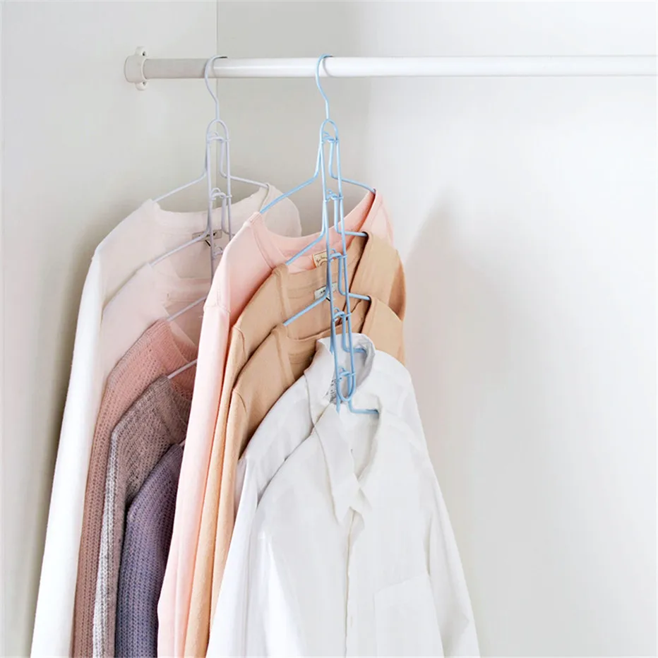 MeyJig многослойная Вешалка Стеллаж для хранения одежды держатель для футболок шкаф Органайзер для одежды шкаф Экономия пространства подвесные крючки