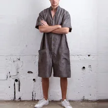 Мужской повседневный негабаритный свободный спортивный костюм шорты Карго с коротким рукавом Летний комбинезон QL распродажа