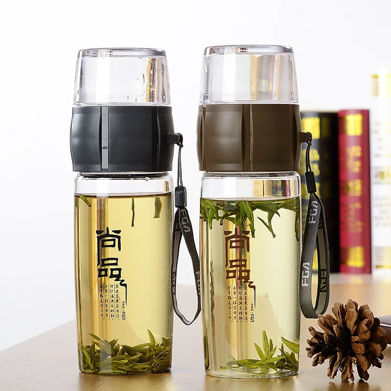 

Free shipping Bootle Water Bottle High Quality Tea Cups Clear Bottle Korea Style Plastic Water Cup Drinkware 400ml