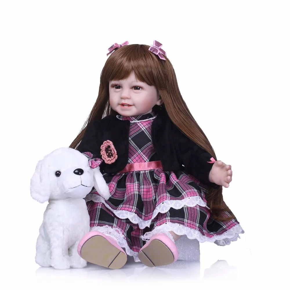 

NPK 55cm Silicone Reborn Smile Baby Doll Kids Playmate Gift for Girls Bebe Alive Soft Toys for Bouquets Doll Bebes Reborn Toys