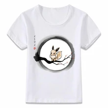 Детская одежда футболка детская футболка с покемонами и Луной Eevee Psychic для мальчиков и девочек, футболки для малышей oal157