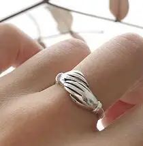  hot new 925 sterling silver European and American jewelry love hug ring retro fashion tide flow open ring 