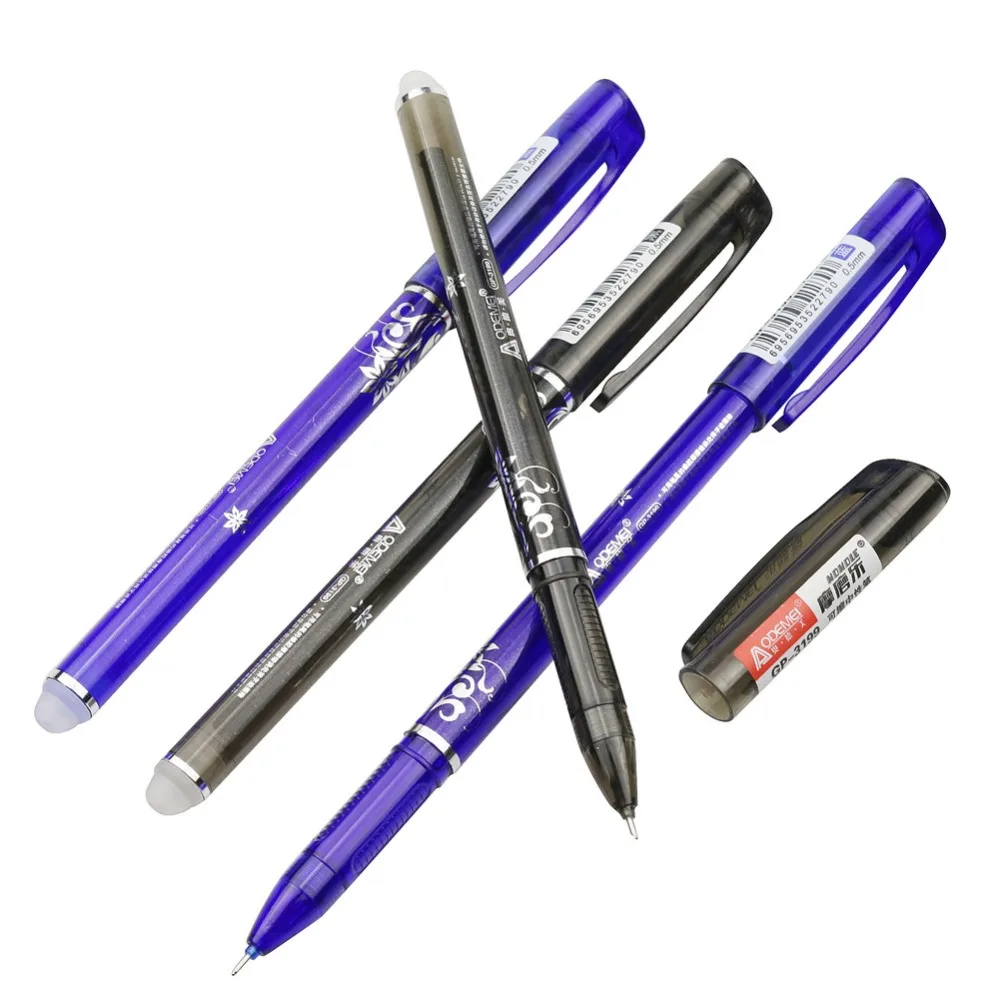 

LOW PRICE SALE 12 pcs 0.5mm Gel Pen Erasable Pen Blue Black Refill Optional Student School Electronic Office Supplies