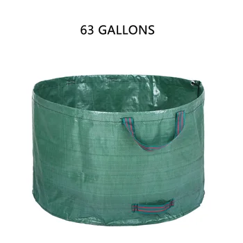 

63 Gallons Garden Grow Bag Garden Bag Reusable Gardening Bag Leaf Waste Bags Waste Sack Yard Waste Bags