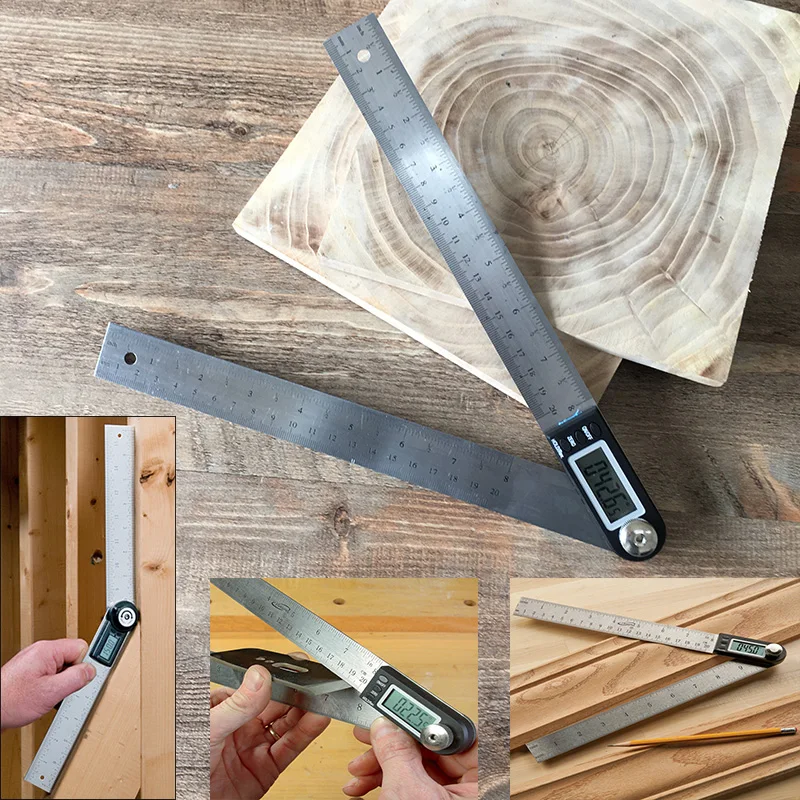 200mm Woodworking Stainless Steel Digital Angle Meter Woodworking