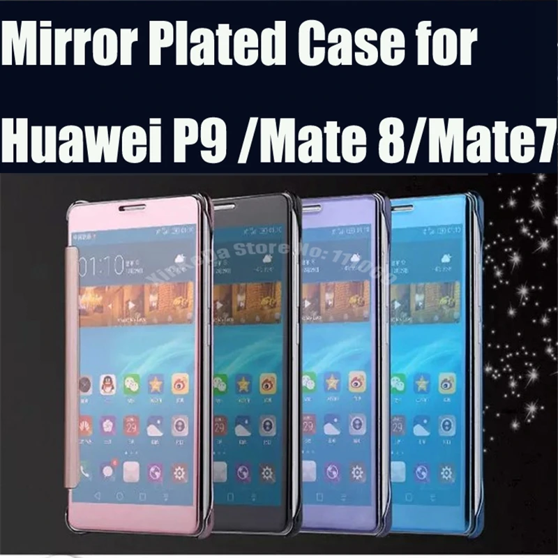 P Smart View кожаный чехол-книжка с зеркало заднего вида чехол для Huawei Mate 7 8 9 10 Pro Lite P8 P9 P10 плюс P20 Pro P20 Lite Plus, прозрачный, с окошком для просмотра