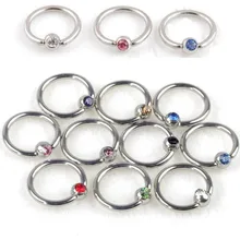 10 шт. 1,0*8*3,5 мм мяч 18G Застежка Captive кольцо BCR с Стразы, для носа и губ уха для трагуса септума кольцо