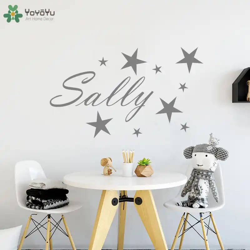 Etiqueta De La Pared De Yoyoyu Personalizado Chicas Nombre De La