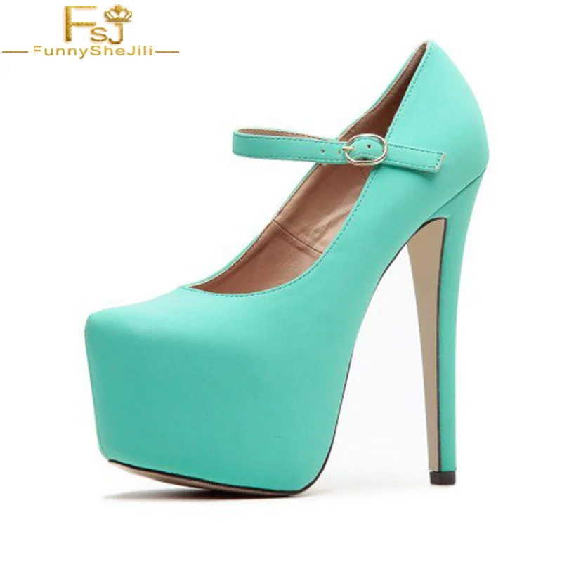 turquoise platform heels