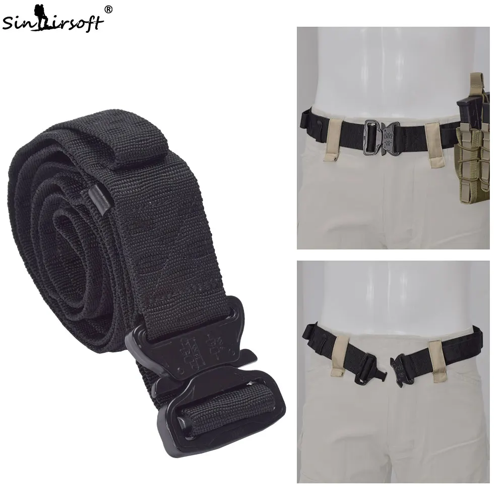 SINAIRSOFT Military Tactical belt Nylon Training Equipement Combat Waist Shooting canvas Belt For Hunting Fishing Camping SA5207