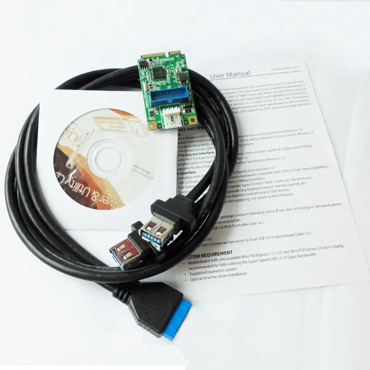 mini-pcie to 2 usb3.0 adapter
