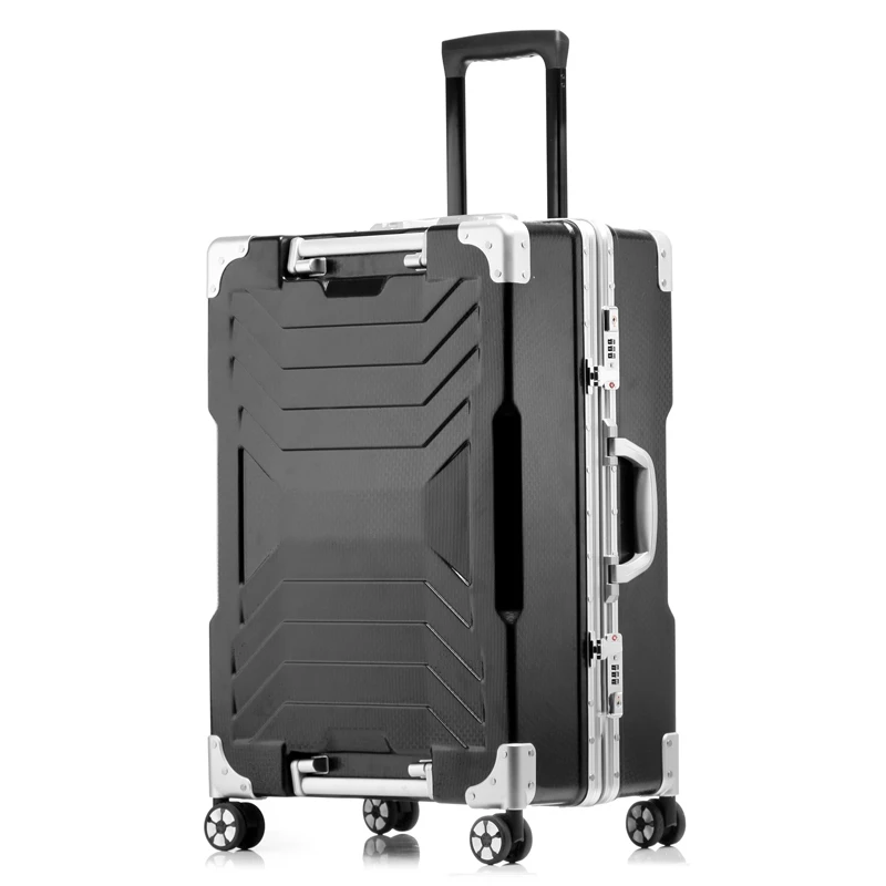 20 &quot;24&quot; 28&quot; Aluminum frame PC travel trolley case 4 wheel luggage suitcase bag Business password ...