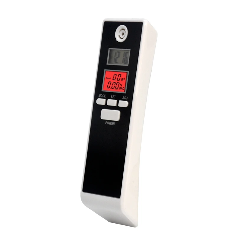 

Pocket Digital Alcohol Breath Tester Audible Alert Quick Response Alarm Timer Thermometer Police LCD Alcohol Gas Analyzer