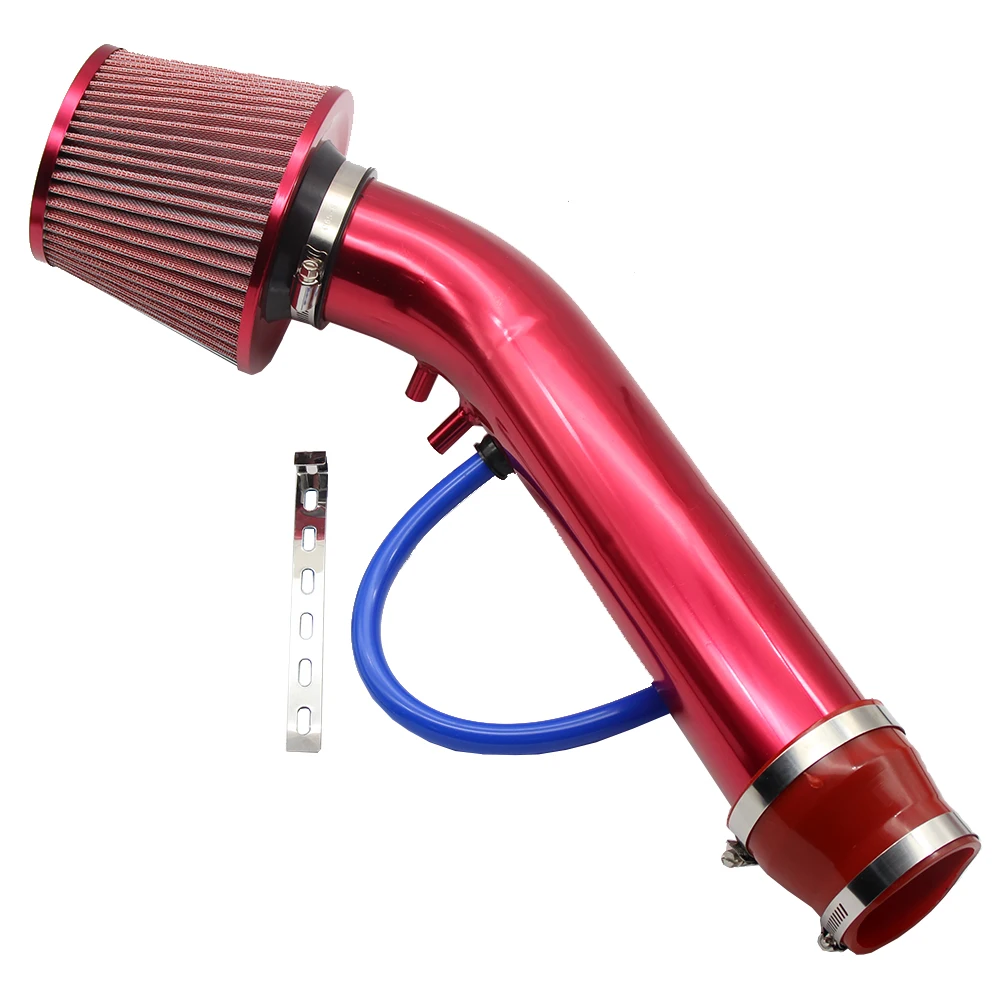 

Cold Air Intake Kits Red Stainless Steel Diameter 3" Length 16" + Cold Air Intake Filter+ Clamp+ Accessories