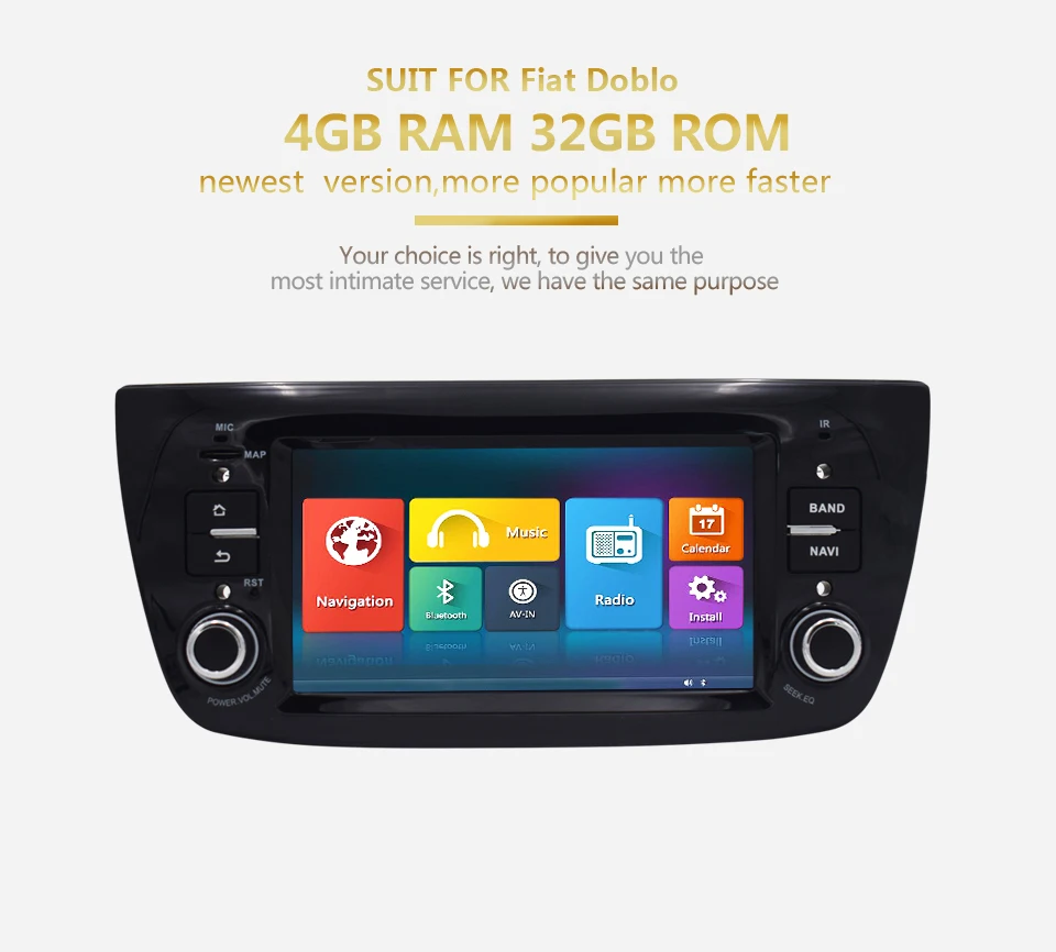 Sale KiriNavi Car Radio For FIAT Doblo 6.1" HD Touch Display MP5 Android 6.0 Auto Audio GPS Bluetooth Navigation Multimedia Players 3