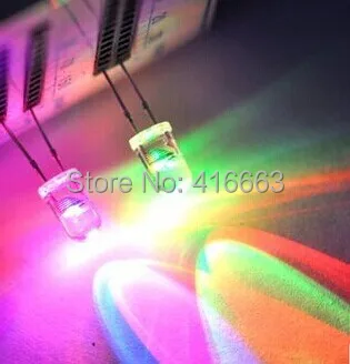 

new 1000pcs 5mm led RGB light transparent bulbs Fast automatic flash / F5MM RGB Colour LED emitting diode