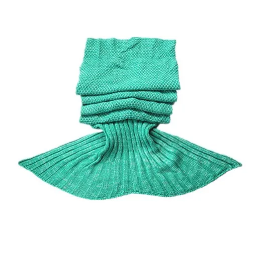 

CAMMITEVER Green Mermaid Tail Blanket Comfortable Handmade Crochet Mermaid Blanket Kids Adult Throw Bed Wrap Soft Sleeping