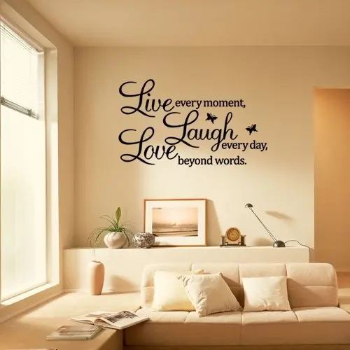 pvc live laugh love letters removable room art mural wall sticker
