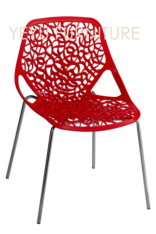 Минималистический современный дизайн пластиковое ПП сиденье и Металлическая стальная ножка основание боковое обеденное кресло модная Гостиная Chair-2PCS для отдыха